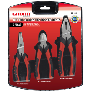 REF: GD-3365 KIT DE ALICATES ESSENCIAIS C/ 3 PEÇAS
