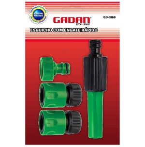 REF: GD-3160 ESGUICHO P/ MANGUEIRA, C/ ENGATE RAPIDO, C/ 4 PCS