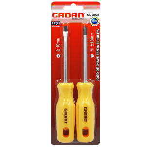 GD-3021 -JOGO CHAVE FENDA E PHILIPS C/ 2  PEÇAS
