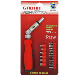 GD-3650 - KIT CHAVE DE CANHÃO COM 18 PEÇAS