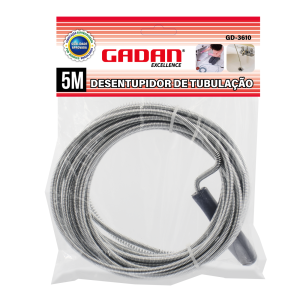 GD-3610 - CABO DE AÇO DESENTUPIDOR DE CANO E PIA MANUAL 5 METROS
