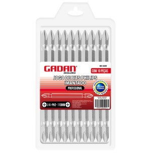 REF: GD-3220 SOQUETES (BITS) DE METAL PHILIPS 110MM C/ 10 PCS