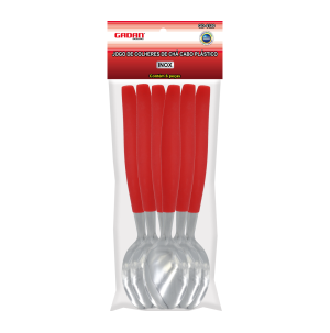 GD-4120 - KIT COM 6 COLHERES PARA SOBREMESA -  CABO PLÁSTICO