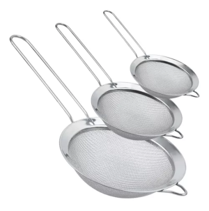 GD-4270 - KIT 3 PENEIRAS DE AÇO INOXIDÁVEL - 8-10-12CM