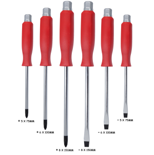 GD-6010 - JOGO DE CHAVES DE FENDA/PHILIPS DE IMPACTO C/ 6 PEÇAS