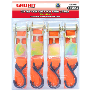 GD-6115 - KIT COM 4 PEÇAS DE CINTA COM CATRACA PARA CARGA