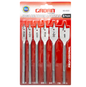 GD-6220 - JOGO DE BROCAS CHATAS C/ 6UN.