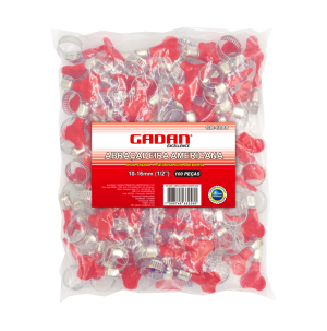 GD-6080 - ABRAÇADEIRA AMERICANA 10-16MM COM BORBOLETA EM PACOTE COM 100UN.