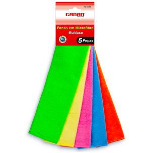 GD-6075 - PANO DE MICROFIBRA C/ 5 UN - 35CM X 35CM