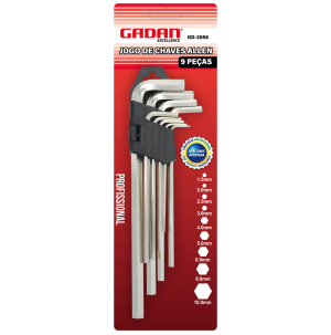 REF: GD-3056 JOGO CHAVE ALLEN 9 PEÇAS PROFISSIONAL GRANDE