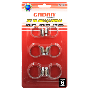 GD-6770 - KIT DE ABRAÇADEIRAS DE METAL C/ 6PCS