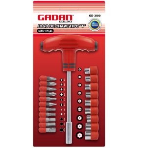 REF: GD-3100 CHAVE T INTERCAMBIAVEL 21 PEÇAS