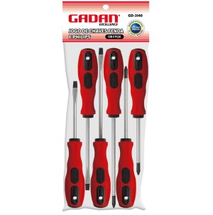 REF: GD-3140 CONJUNTO C/ 3 CHAVES PHILIPS E 3 CHAVES DE FENDA