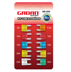 REF: GD-3115 KIT FUSIVEIS AUTOMOTIVOS MINI C/ 10 PEÇAS